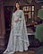 Embroidered Net Grey A-Line Suit with a net palazzo and net dupatta in grey.