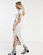 Topshop square neck midi dress in gray marl