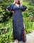 Never Fully Dressed Plus Valentina puff sleeve maxi dress with high thigh split in black floral print