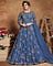 Embroidered Net Blue Anarkali Suit with a net pant and net dupatta in blue.