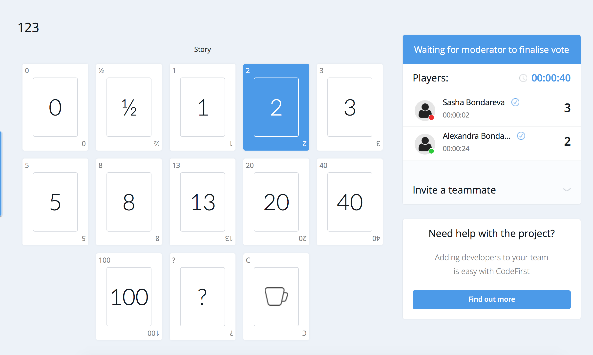 Planning poker application free templates