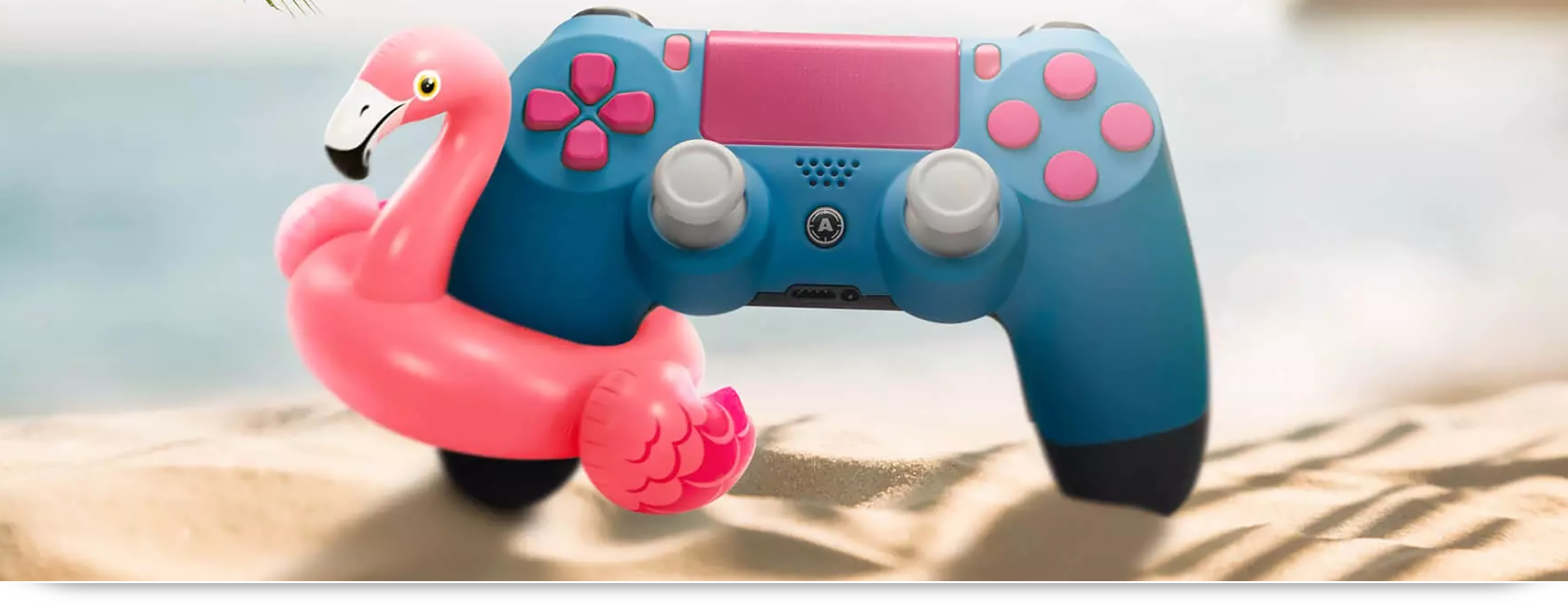 pink and blue ps4 controller