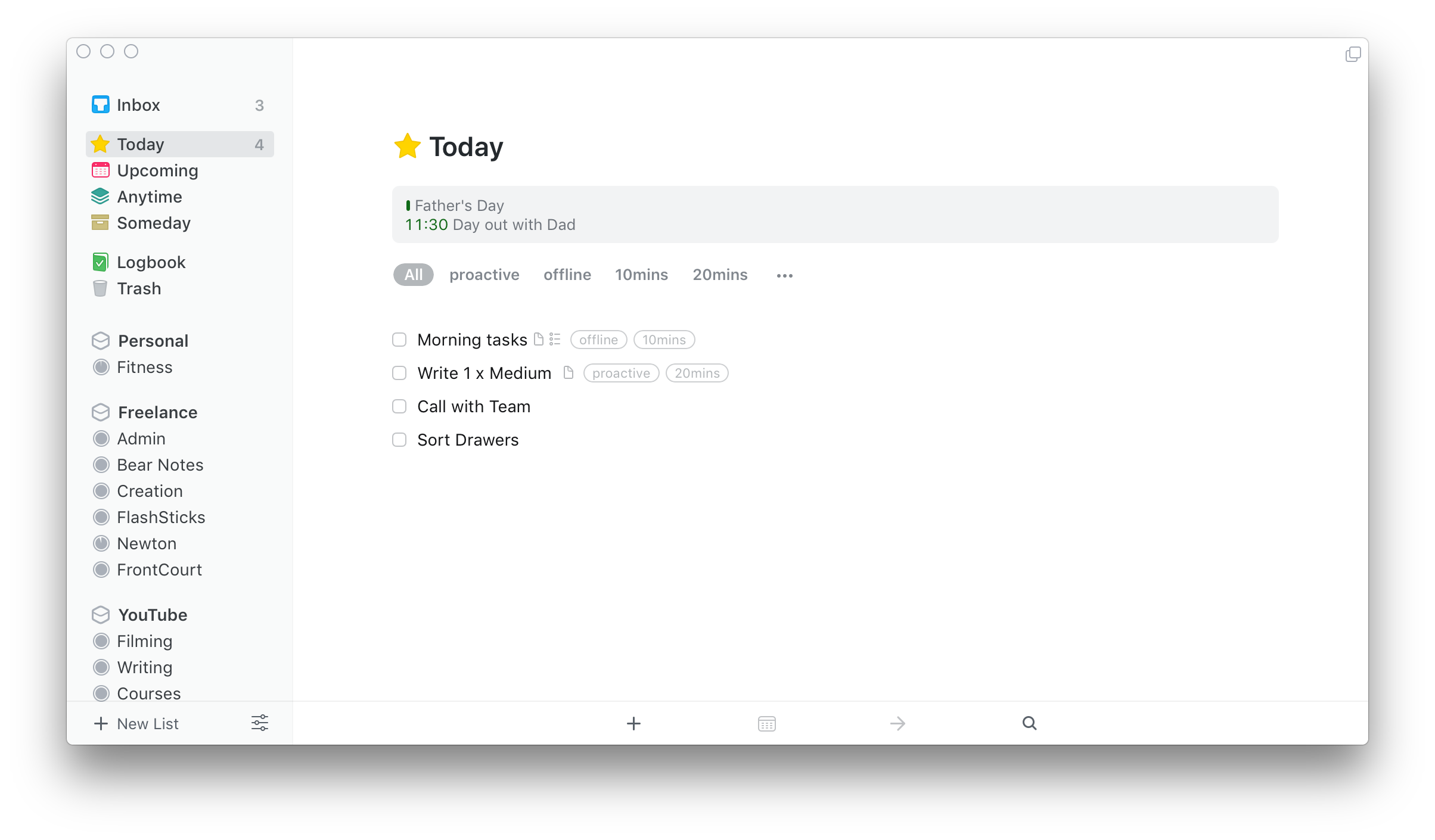 Things 3 2 1 – Elegant Personal Task Management