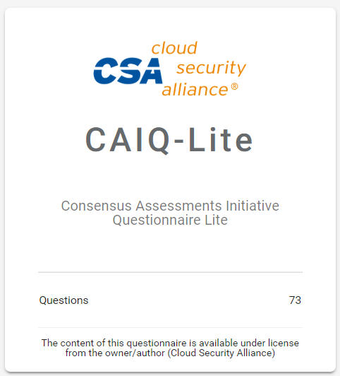 CAIQ-Lite Initial Release, RSA Conference 2019 - Whistic