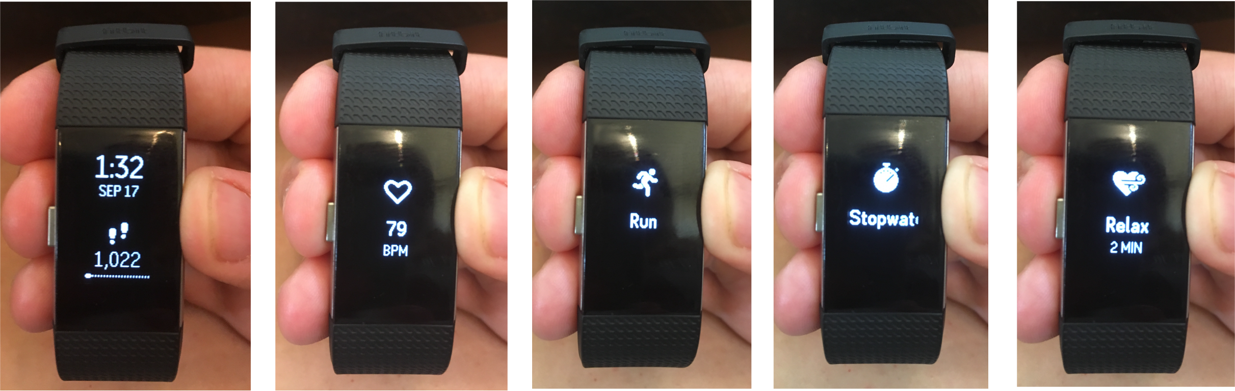 fitbit with button on screen
