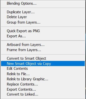 Break link between smart object copies in Photoshop