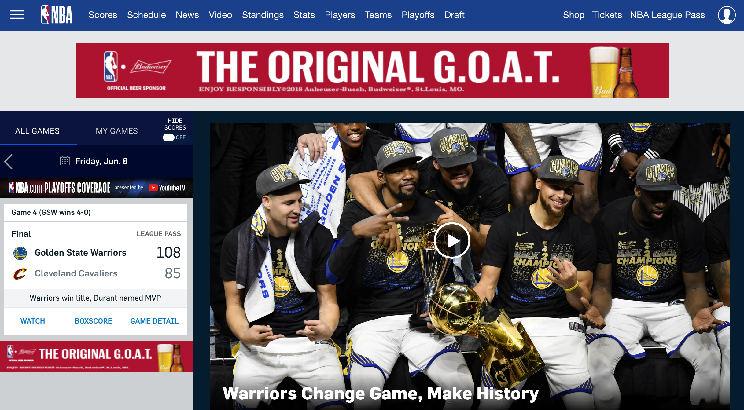 Cleaning Up The NBA Homepage. We've 
