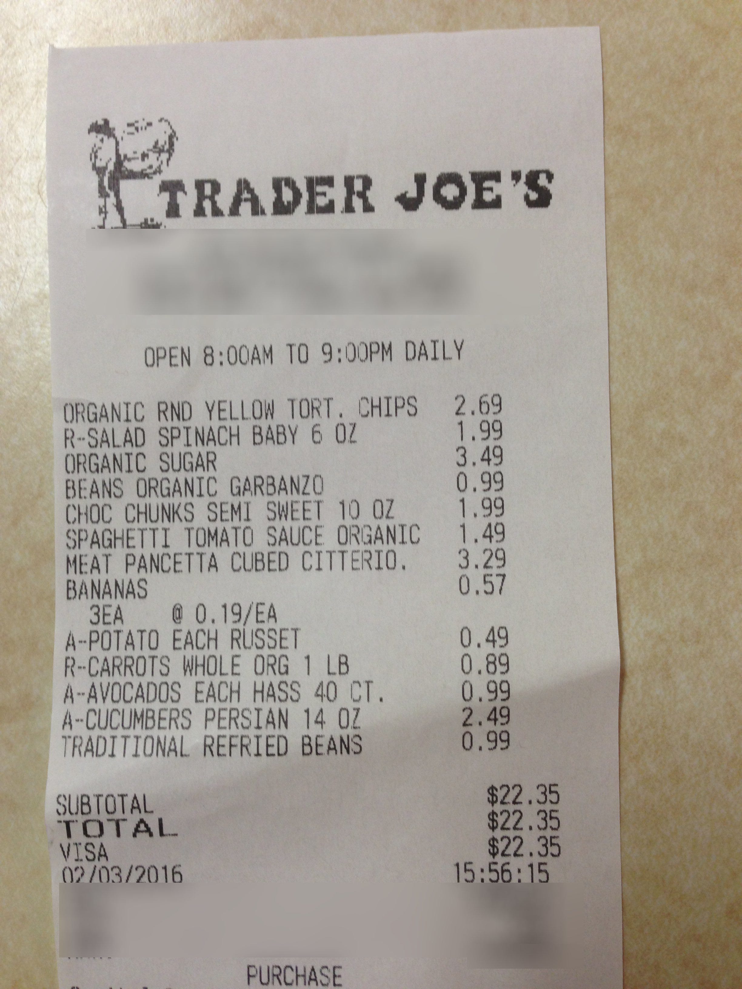 Printable Grocery Receipt