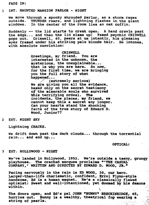Page One: “Ed Wood” (1994) - Go Into The Story