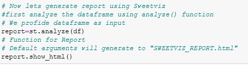 Sweetviz: EDA (Exploratory Data Analysis) in two lines of code in Python