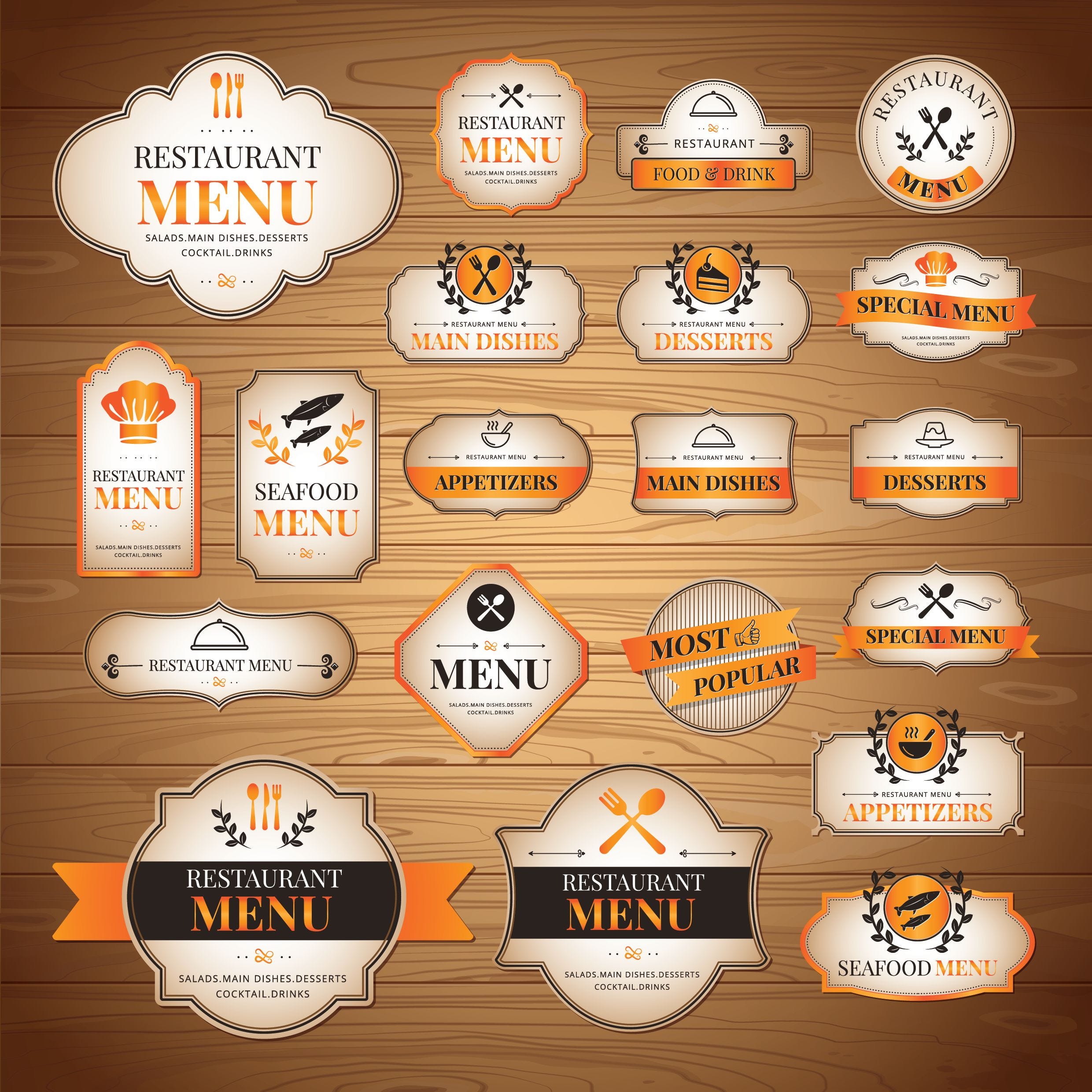 restaurant menu items