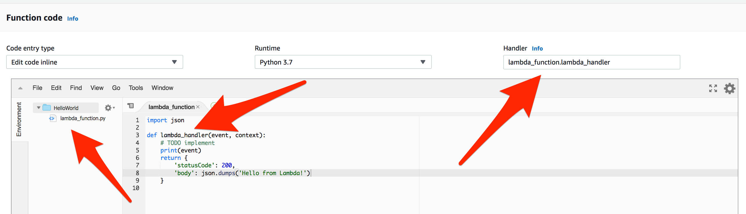 aws lambda print