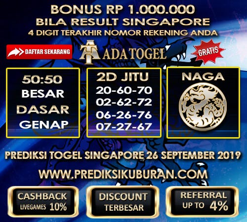 Togel Besok Hari Kamis
, Prediksi Angka Jitu Togel Singapura Kamis 26 September 2019 By Prediksi Kuburan Medium