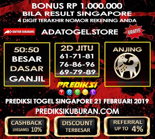 Togel Keluar Hari Ini Singapura Tgl 21
, Prediksi Jitu Togel Singapura Kamis 21 Februari 2019 By Prediksi Kuburan Medium