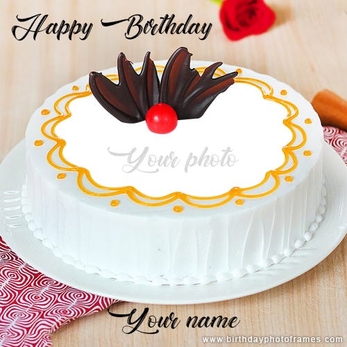 Happy Birthday Cake Edit With Name And Photo Birthdayphotoframes