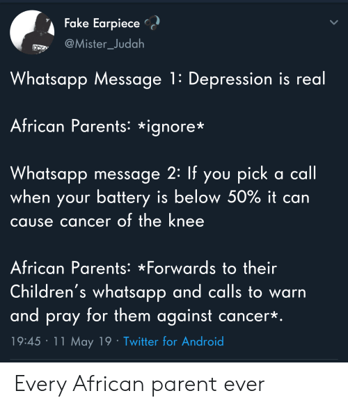Depression is not important to african parents