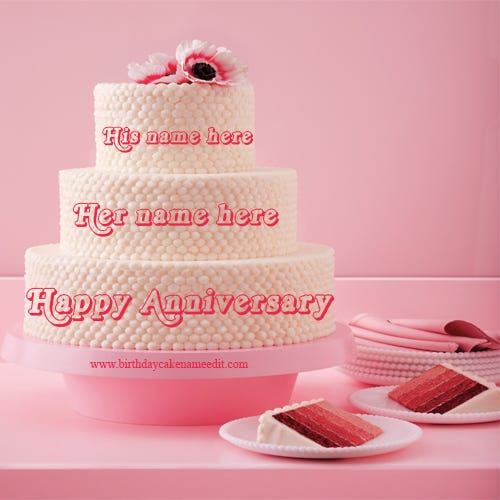 Happy Anniversary Cake With Name Edit Birthdaycakenameedit Medium