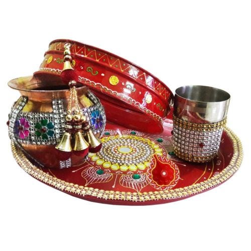 karva chauth pooja thali