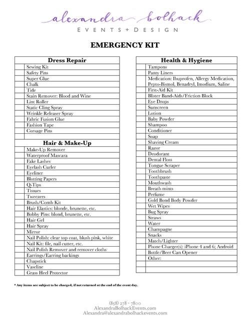 The Emergency Kit. to help you through the inevitable… by Alexandra