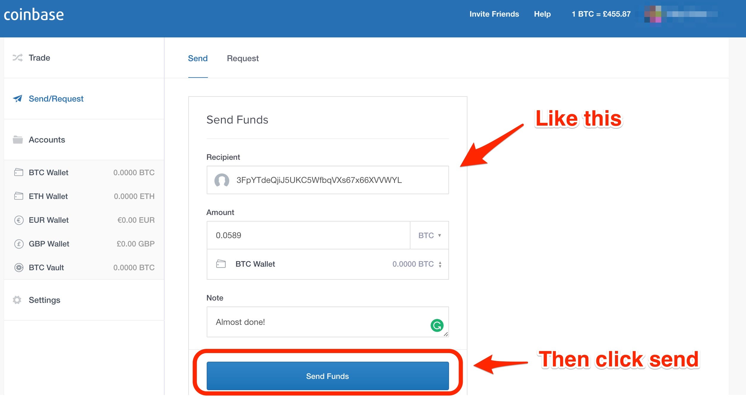 How to pay using Coinbase manually - Bitrefill Blog