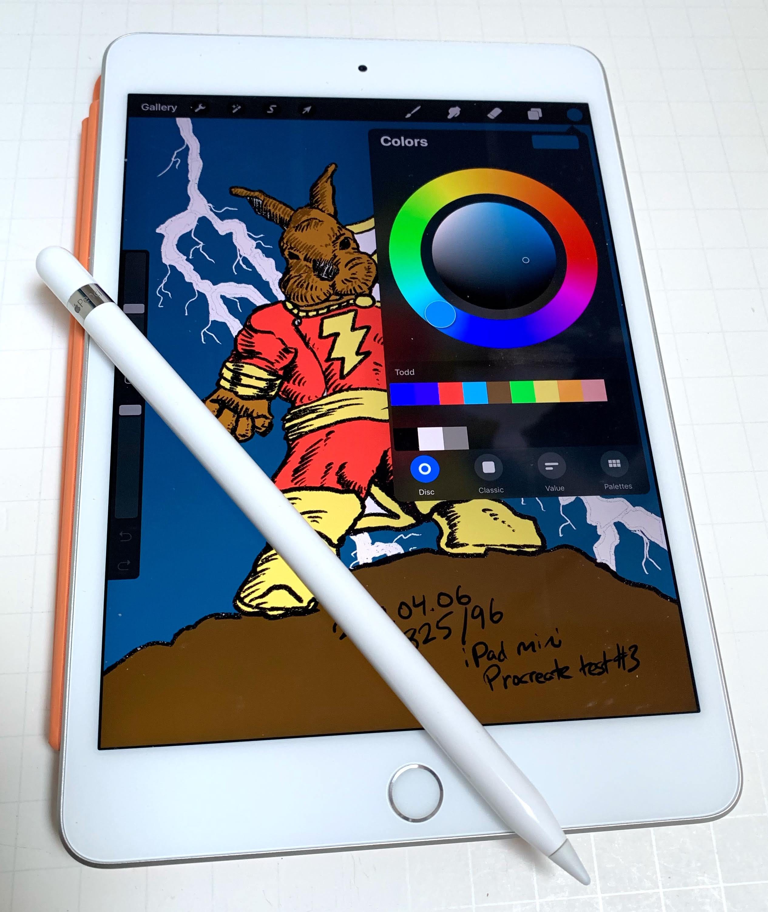 Doodling on a 2022 iPad mini using a 1st gen Apple Pencil 