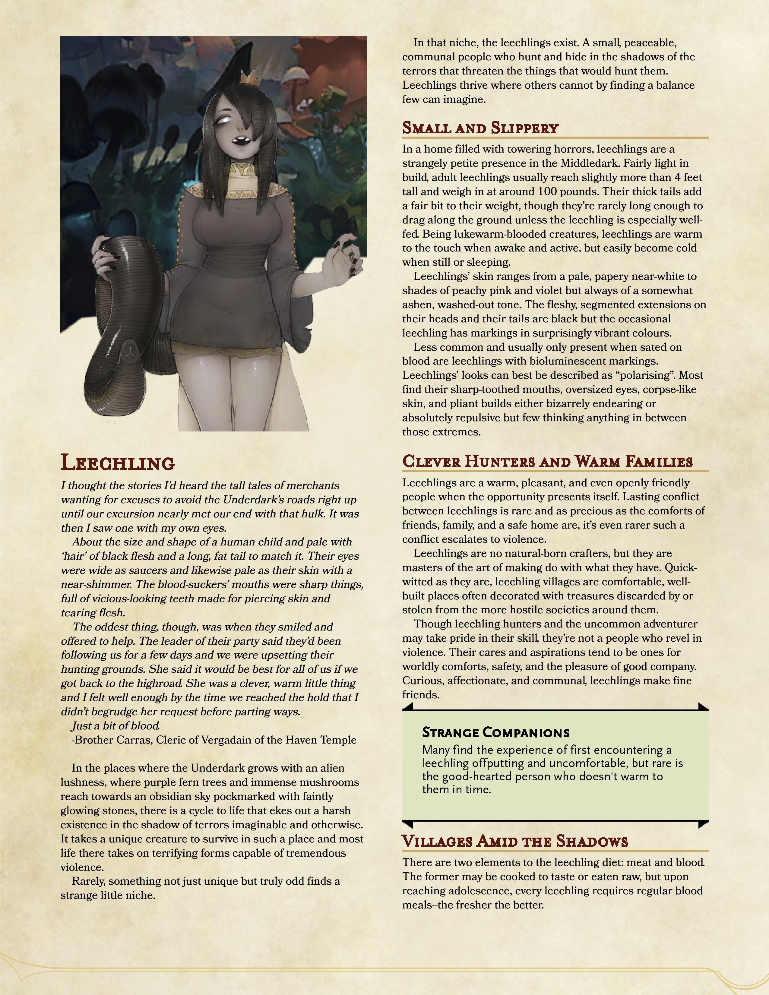 D&D 5E Homebrew: Leechlings 1.0 - Eva Cantor - Medium