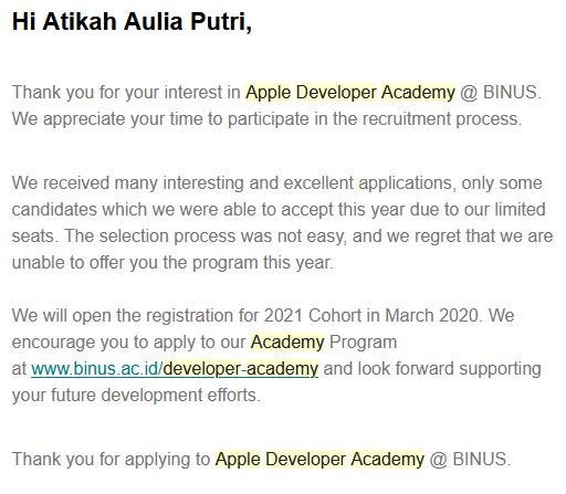 Back At One How I Failed And Then Landed Internship At Apple Developer Academy By Atikah Bunga Zaqia Aulia Mar 2021 Medium