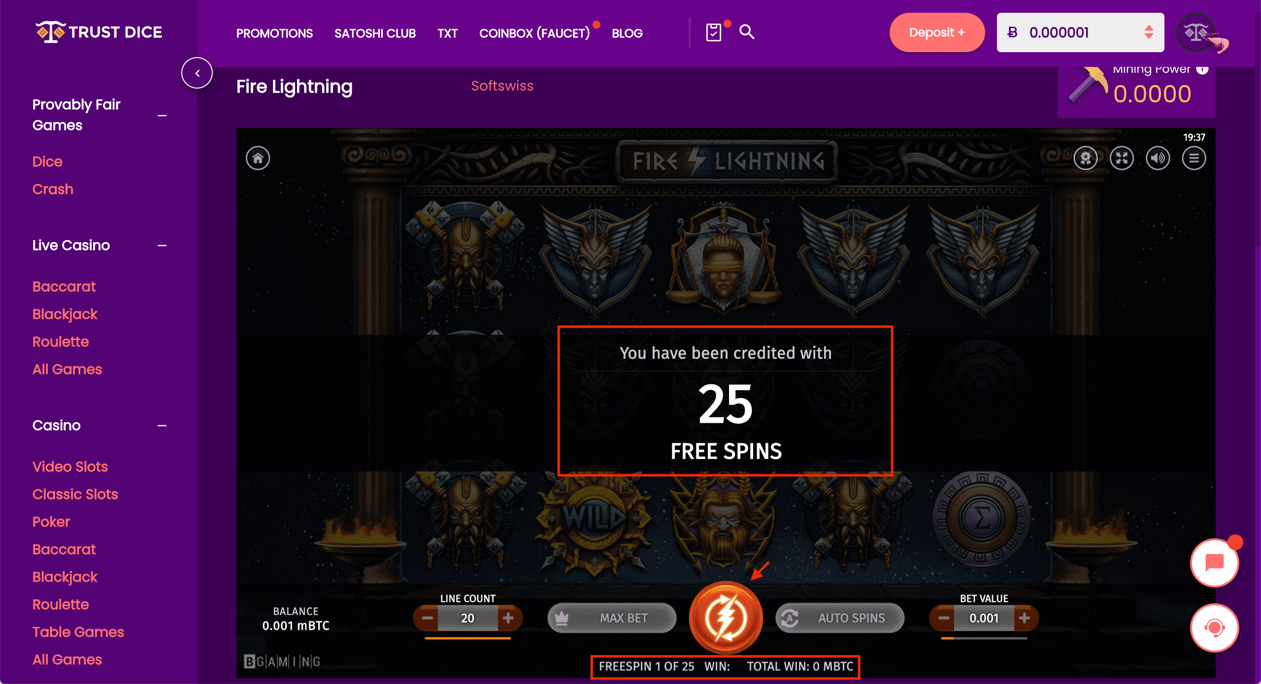 Trust Dice x Community Exclusive Bonus — 25 Free Spins with No