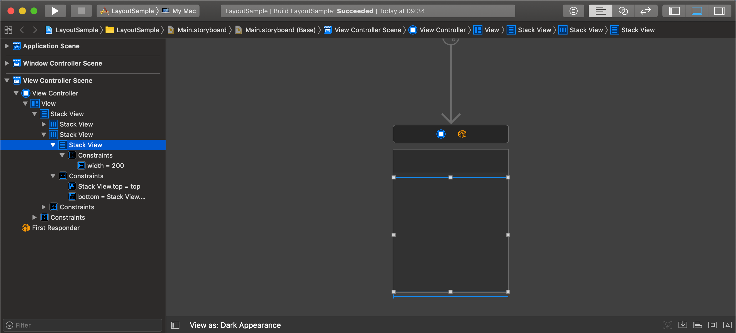 Stack layout with Interface Builder Swift sections Medium