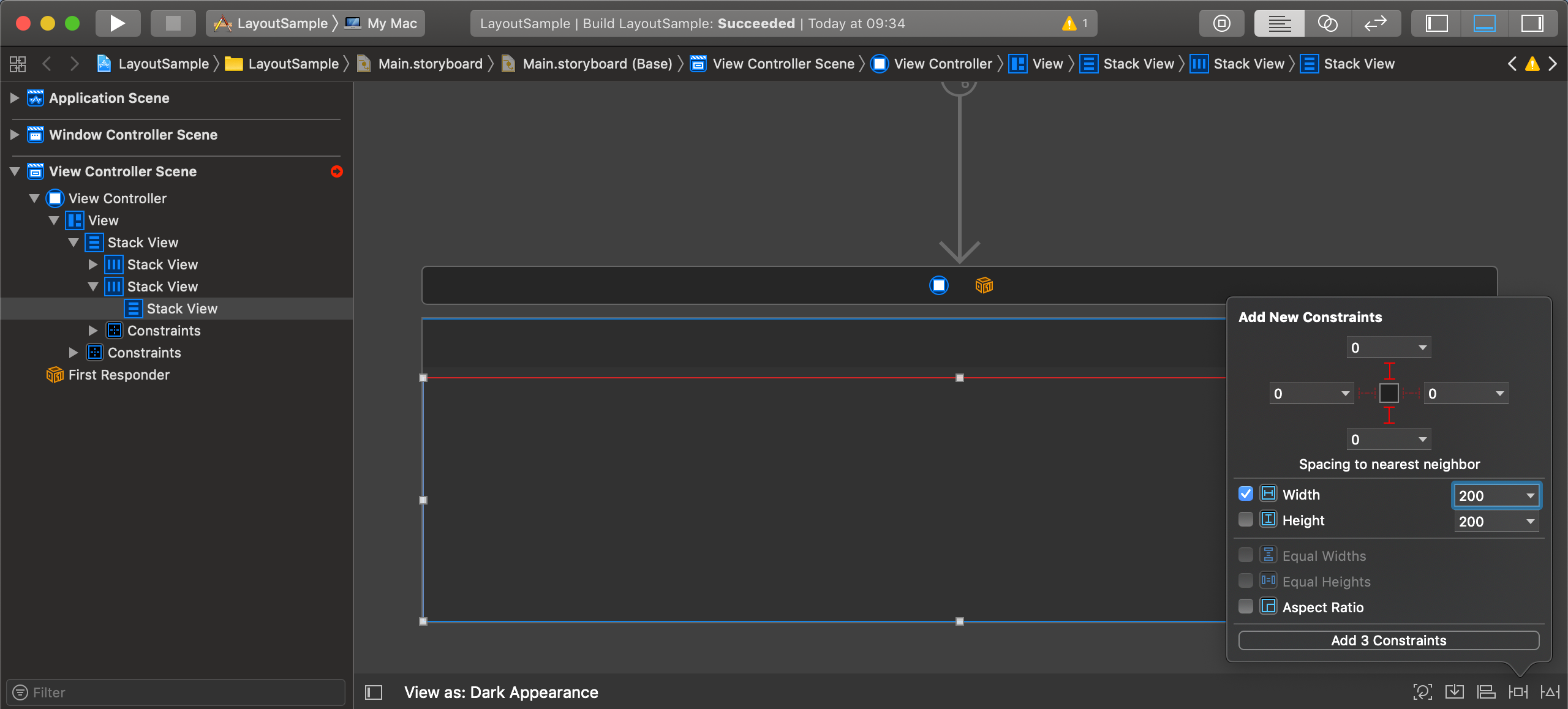 Stack layout with Interface Builder Swift sections Medium