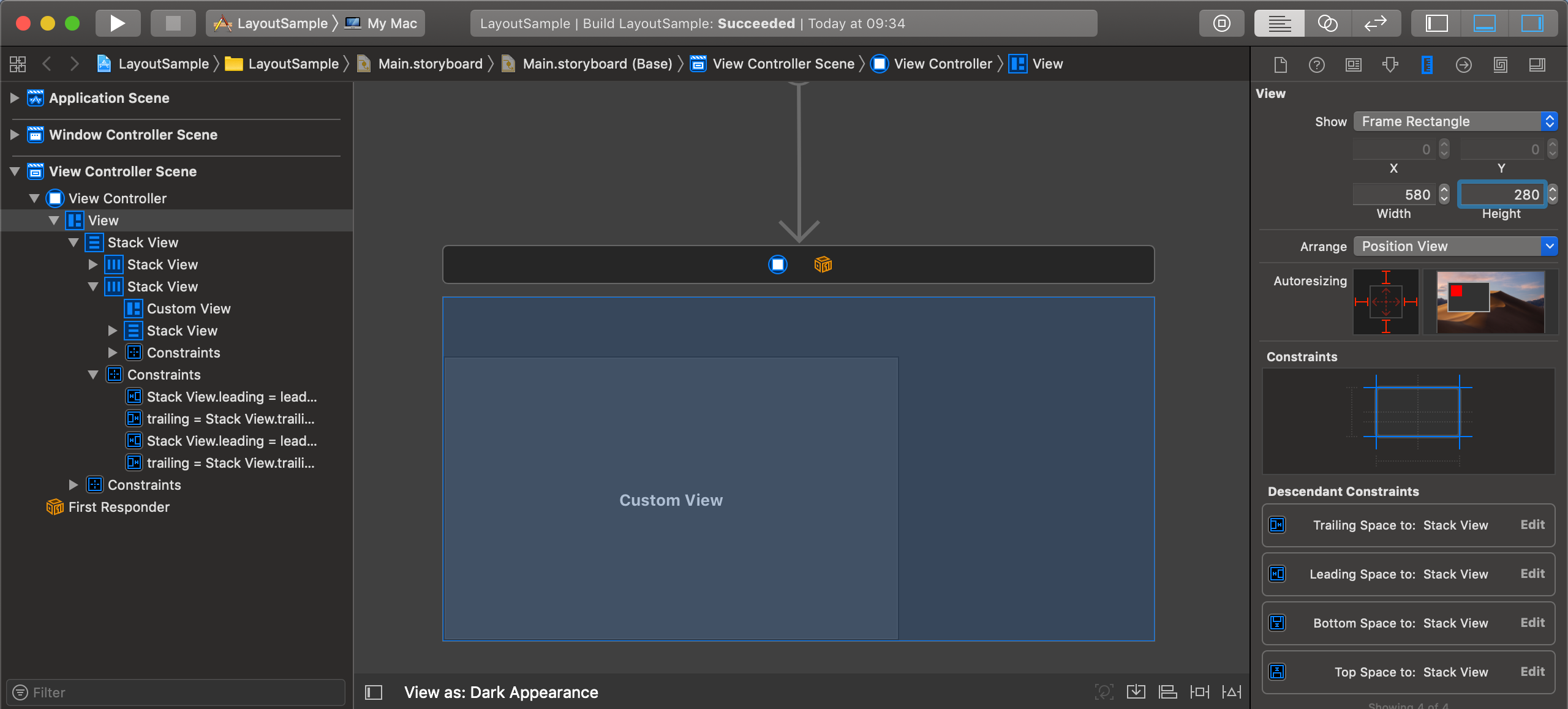Stack layout with Interface Builder Swift sections Medium