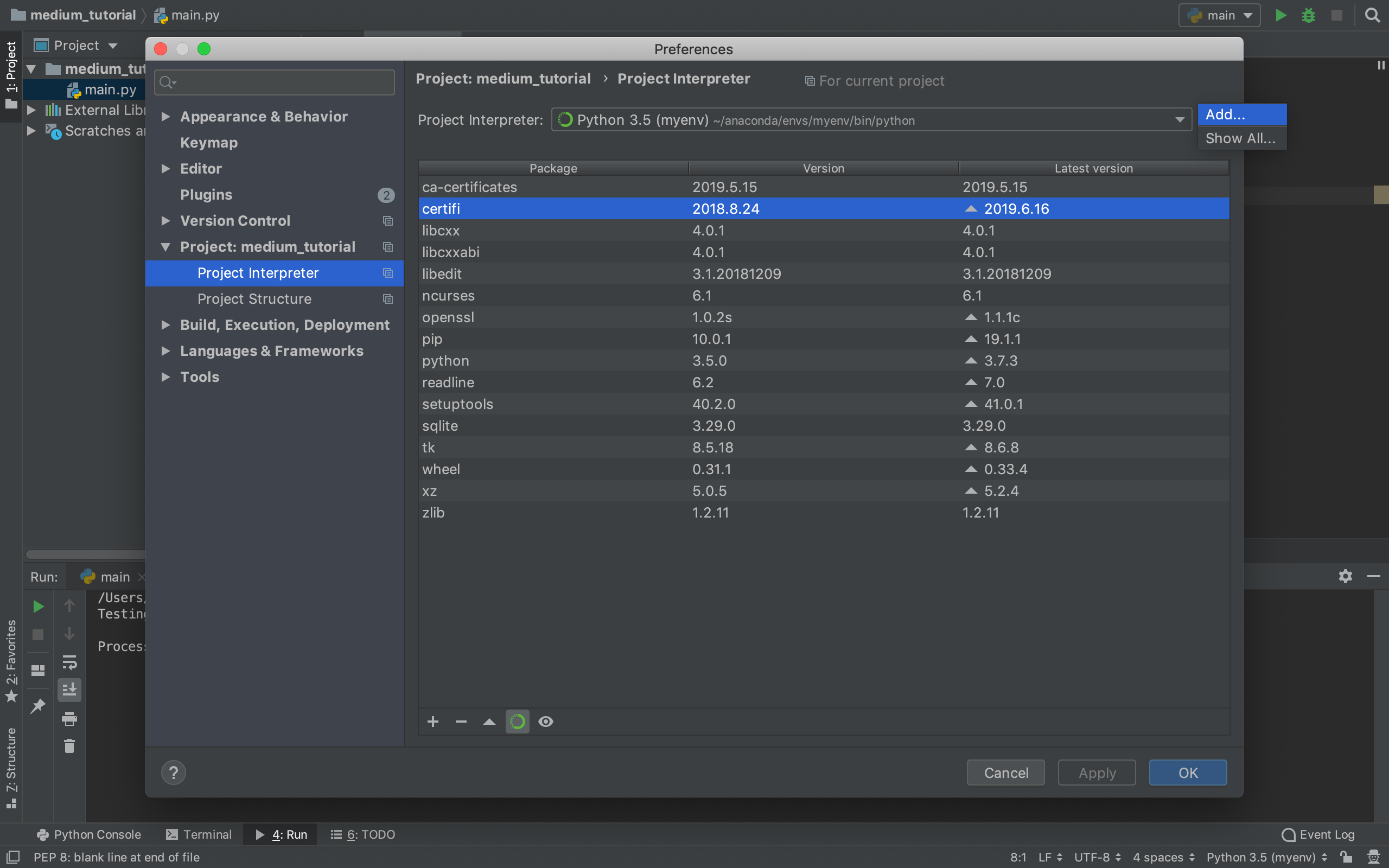 machine learning in pycharm