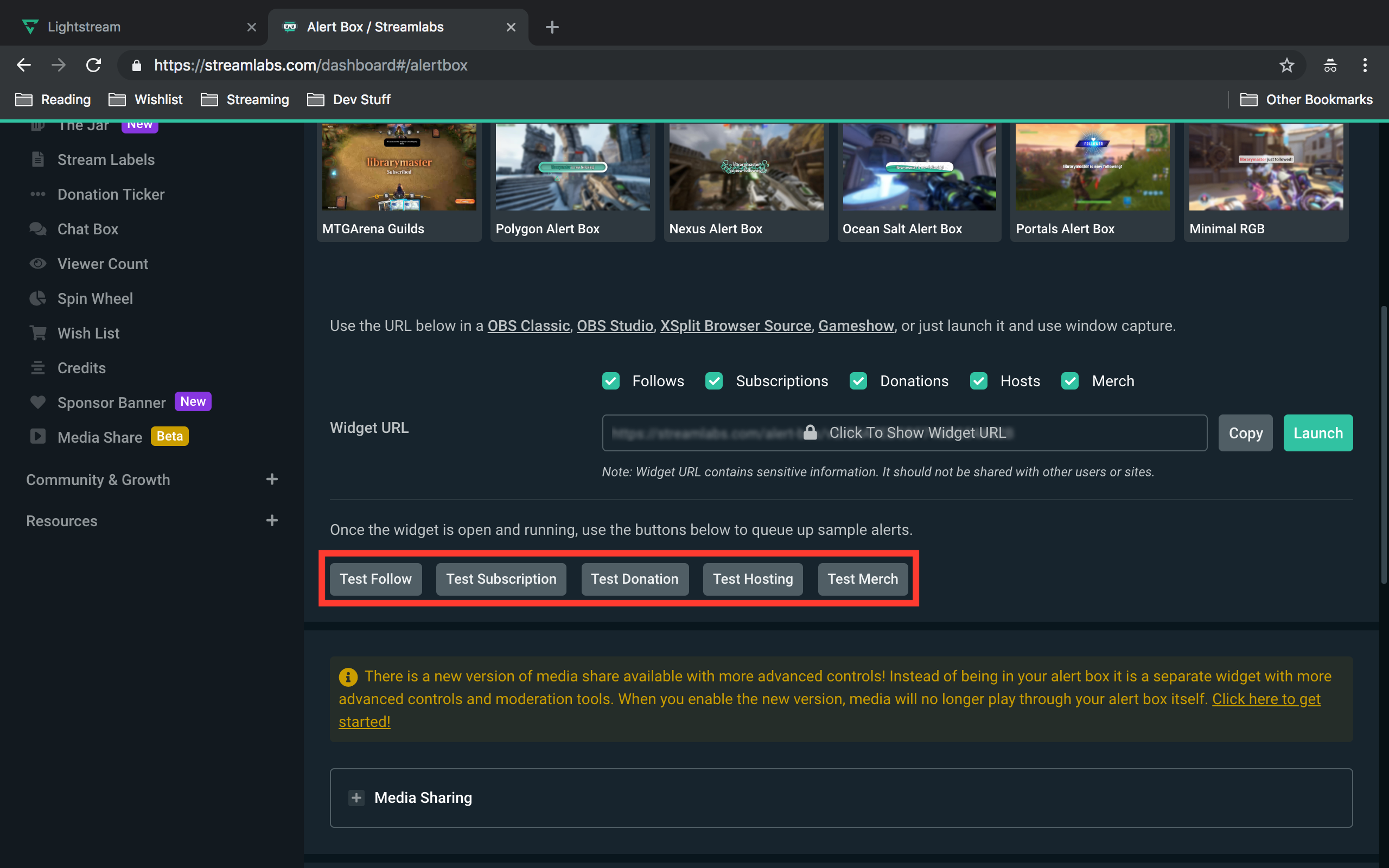 Lightstream Studio on Mixer. PART 2 ALERTS AND NOTIFICATIONS by