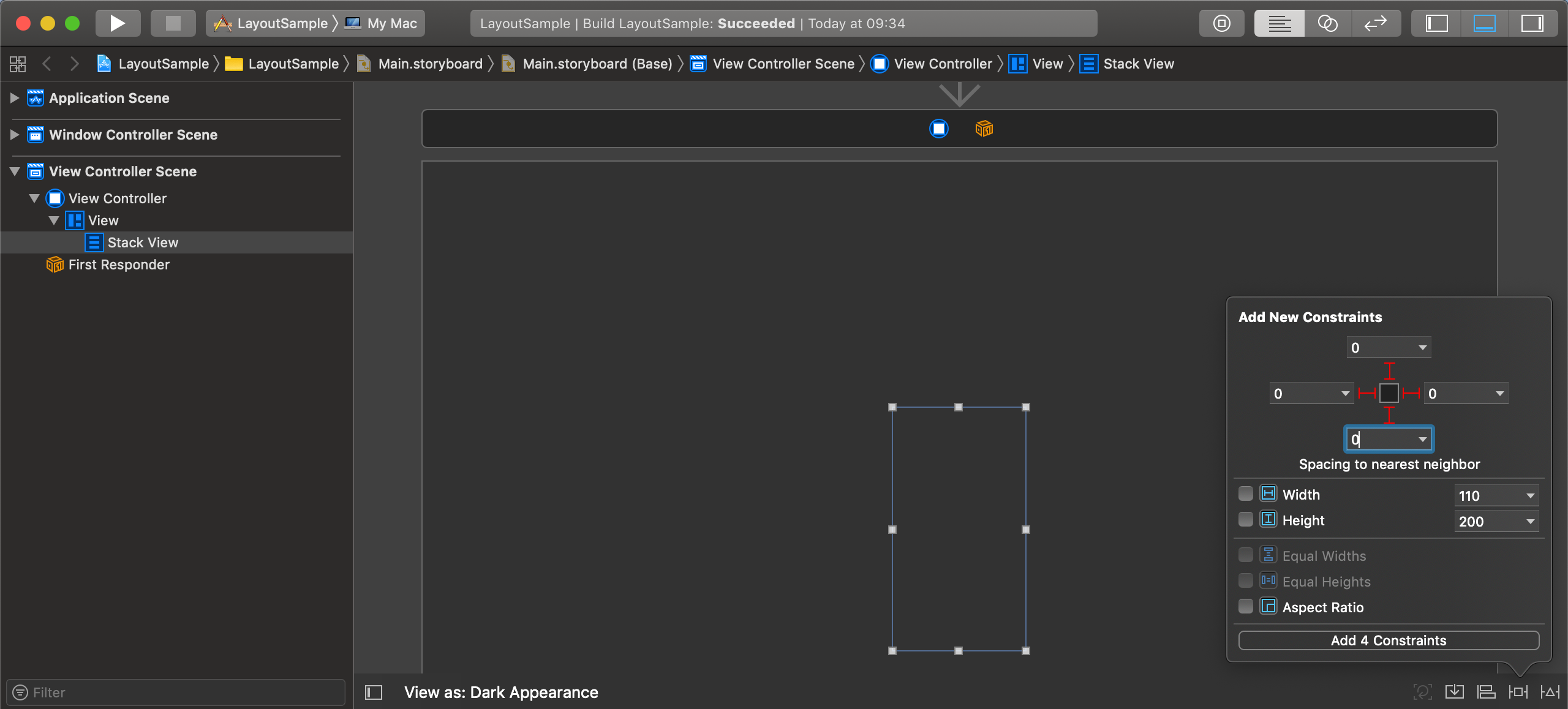 Stack layout with Interface Builder Swift sections Medium