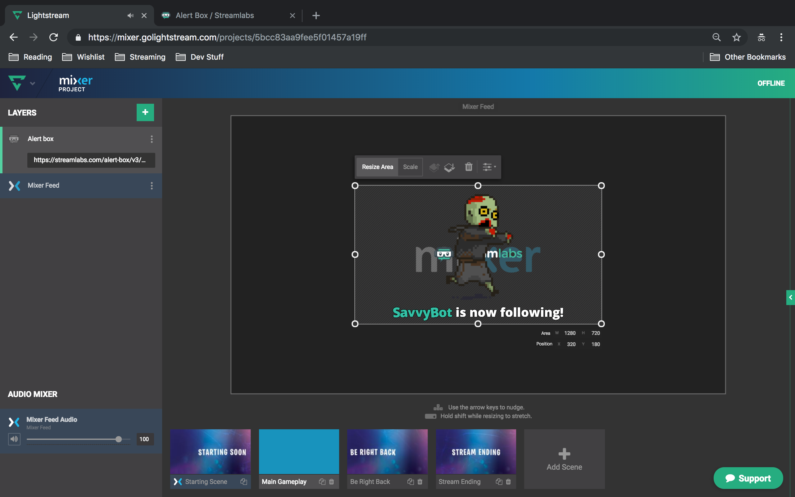 Lightstream Studio on Mixer. PART 2 ALERTS AND NOTIFICATIONS by