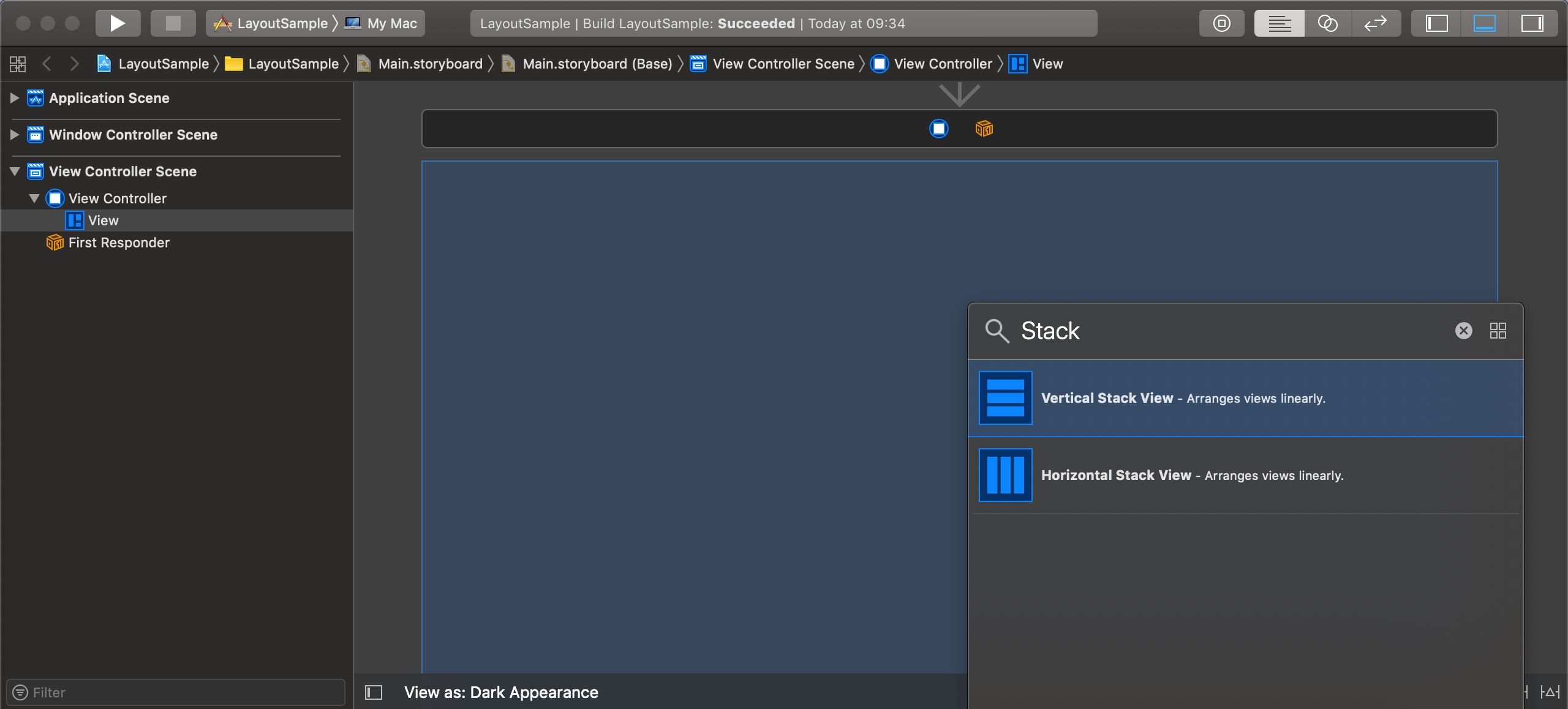 Stack layout with Interface Builder Swift sections Medium