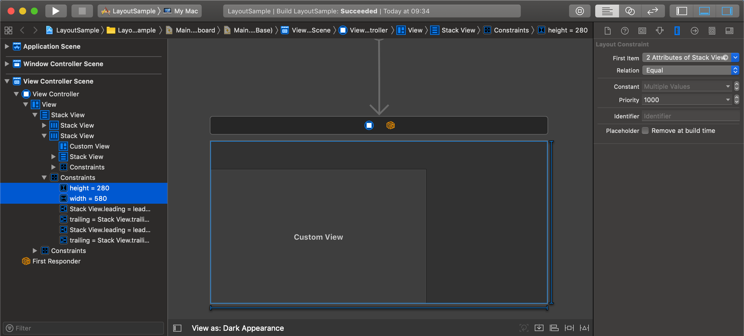 Stack layout with Interface Builder Swift sections Medium