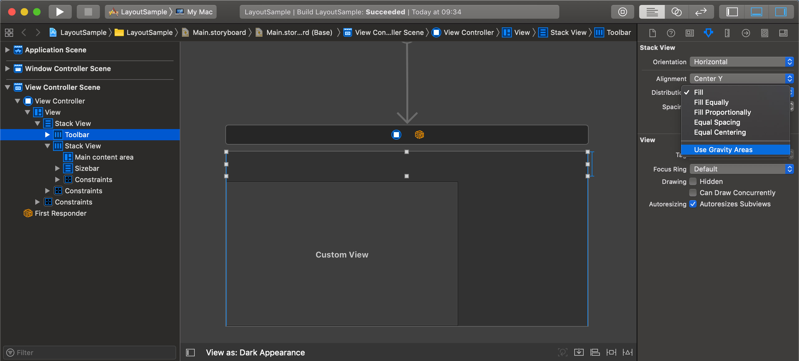 Stack layout with Interface Builder Swift sections Medium