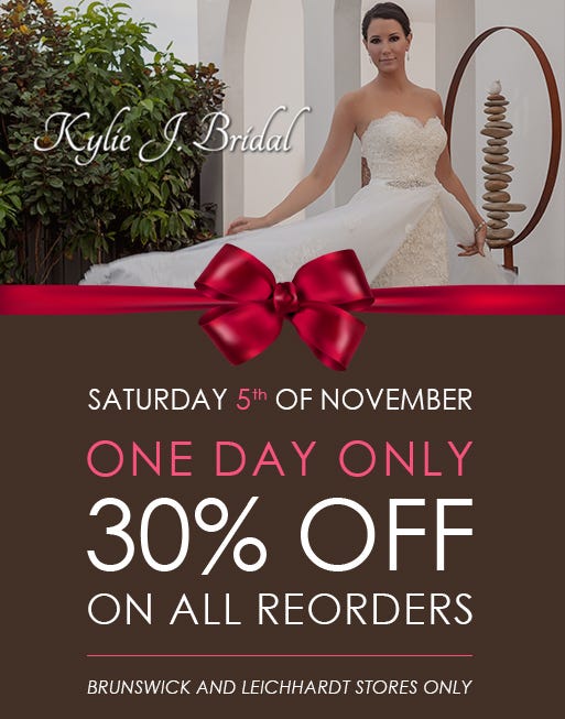 Wedding Dresses One Day Sale 30 Off On All Reorders