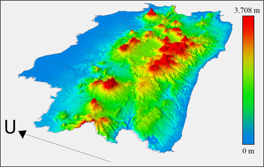 Visualização 3D do DEM SRTM