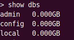show dbs command in terminal