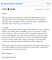 Screenshot of the notification ExpressVPN received from Apple about the removal of ExpressVPN's iOS app from the China App Store.