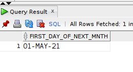 pl sql month from date