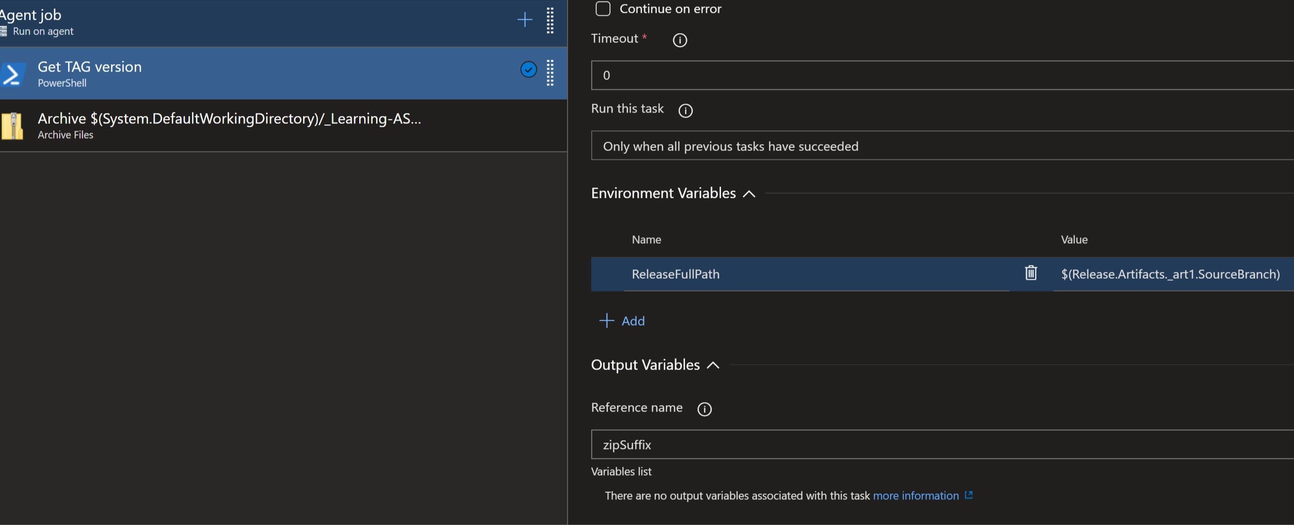 Azure DevOps store the TAG version in a system variable by Luca