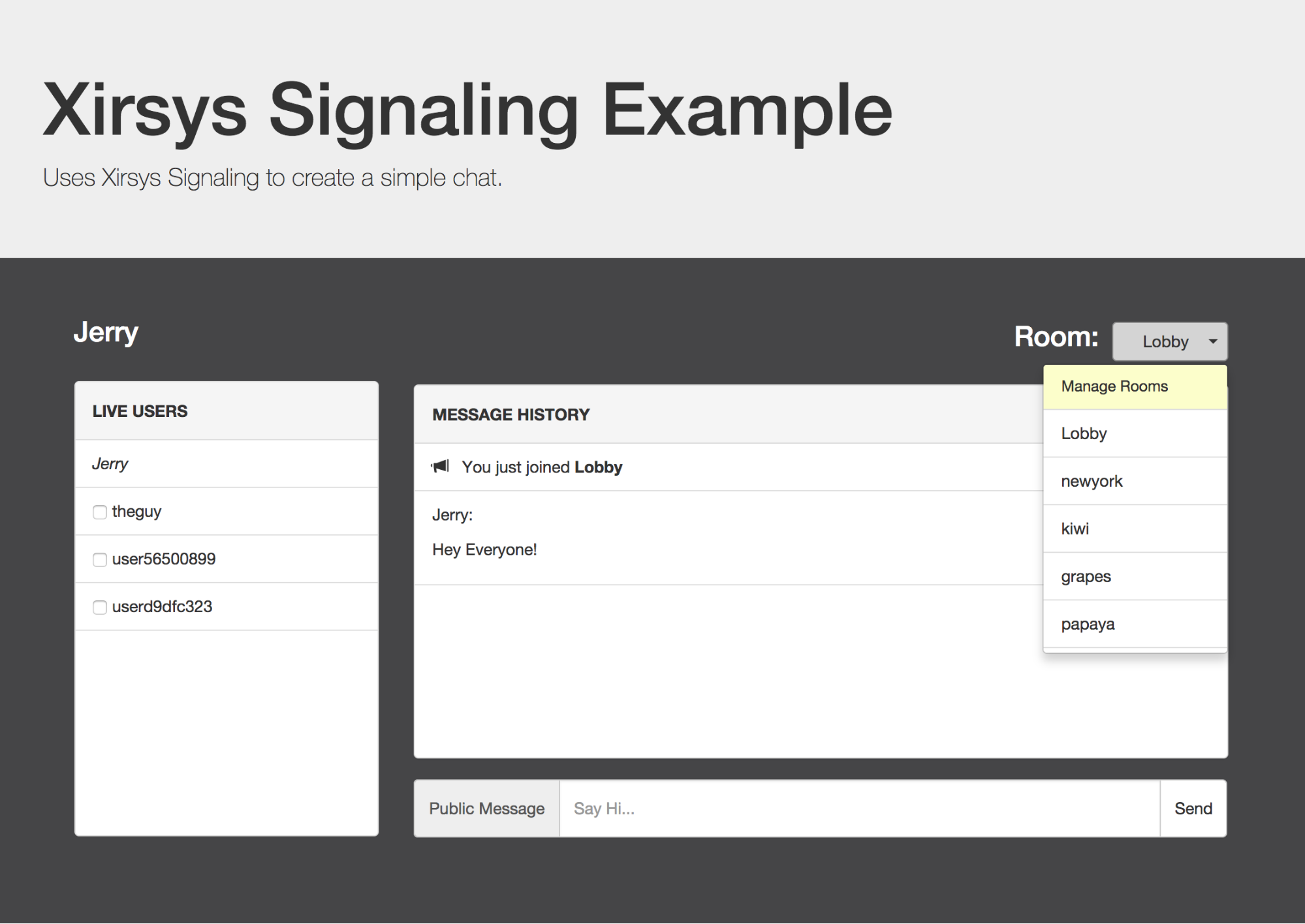 Simple Lobby Chat Example With Xirsys Xirsys Medium