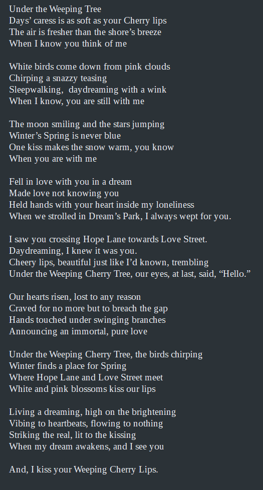 Weeping Cherry Lips. Under the Weeping Tree Days’ caress is… | by ...