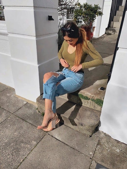 designer perspex heels