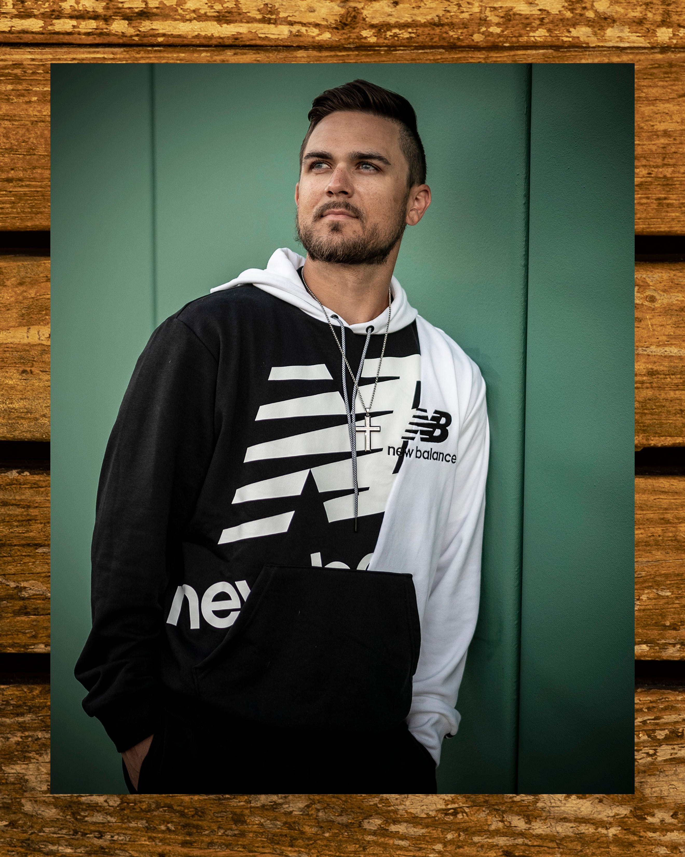 Michael Chavis poses for New Balance 