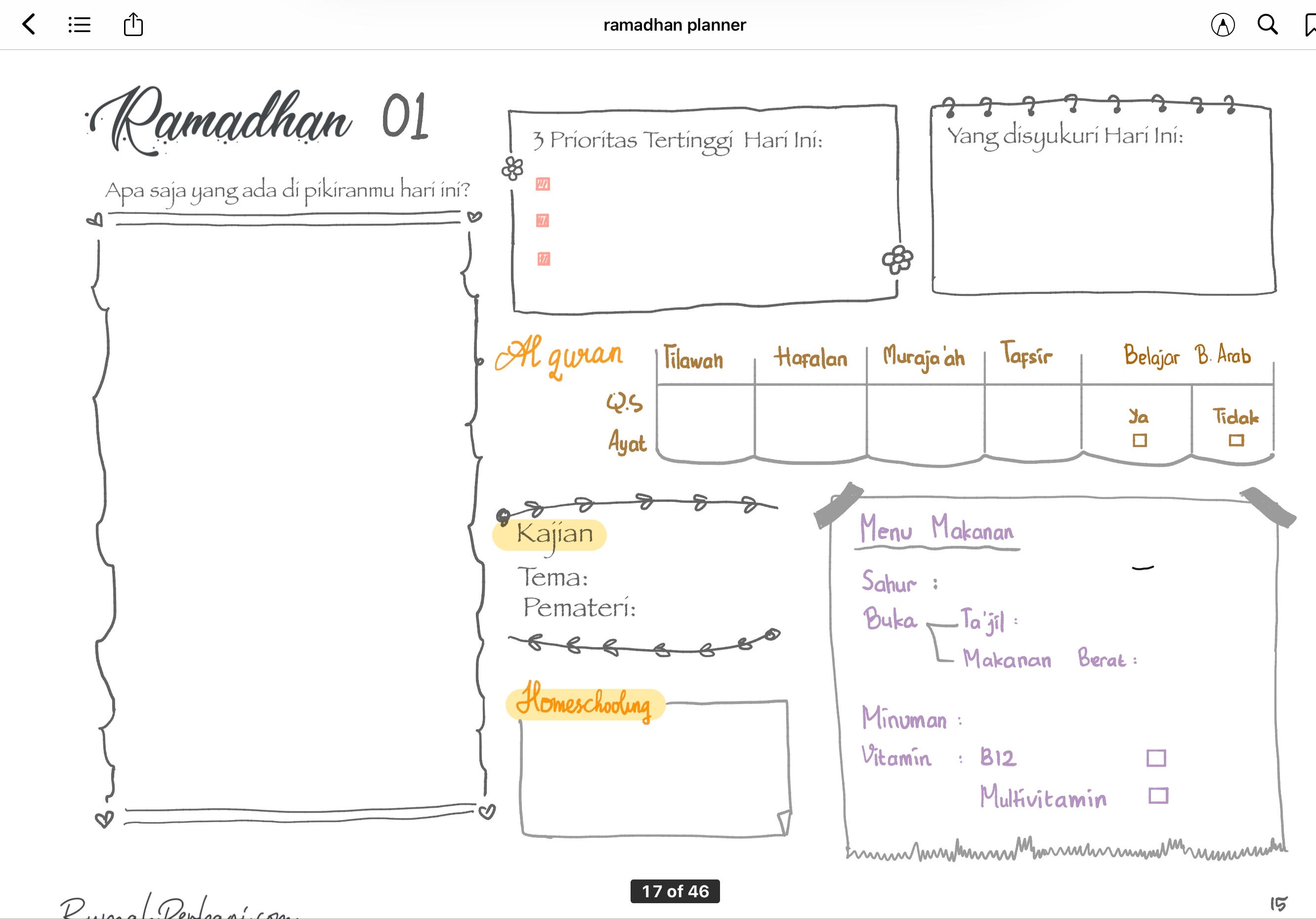 Merencanakan Stay at Home Ramadhan (Free download