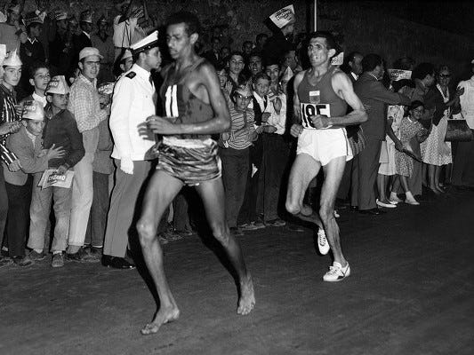 running a marathon in barefoot shoes